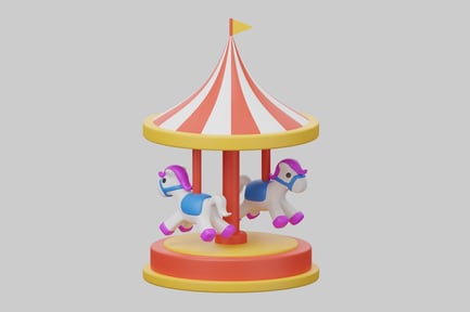 Preview: Small carnival carousel horse ride