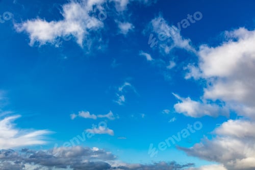 Preview: Clouds on blue sky background, copy space