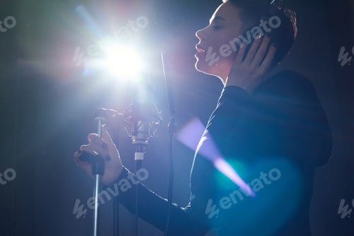 Preview: Stylish singer in recording studio