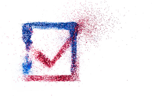 Preview: I voted. Glamorous interpretation with glitter. Colors of USA America Country