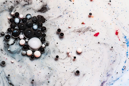 Preview: Colored abstract background.Ink Bubbles In Water. Abstract colorful paint.