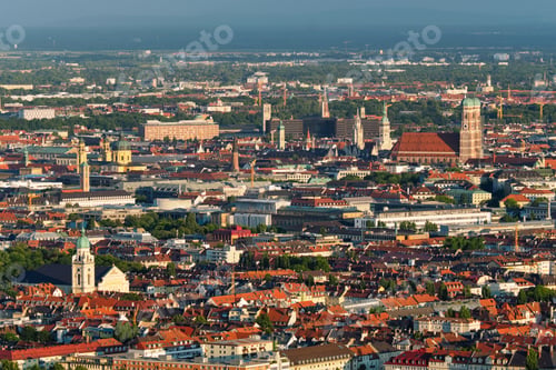 Preview: Aerial view of Munich. Munich, Bavaria, Germany