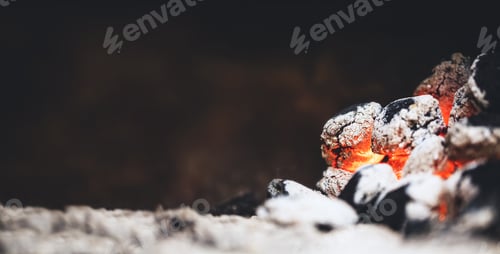 Preview: Charcoal burning on fire.