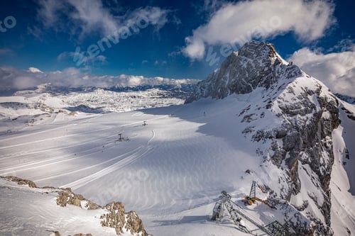 Preview: The snowy winter panorama of Dachstein Alps, Austria