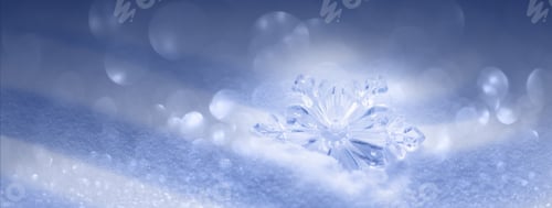 Preview: Decorative snowflakes on white snow. Winter holidays background