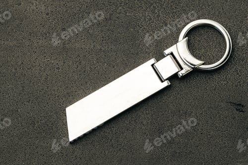 Preview: Metal key pendant on dark concrete background