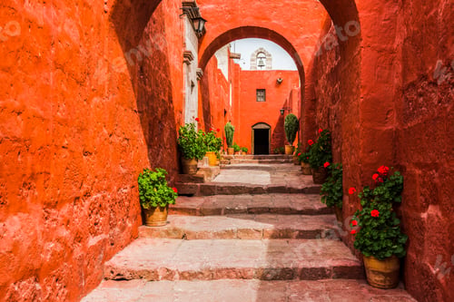 Preview: Red street, Santa Catalina Monastery (Convento de Santa Catalina), Arequipa, Peru, South America