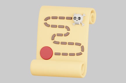 Preview: Pirate treasure map with skull