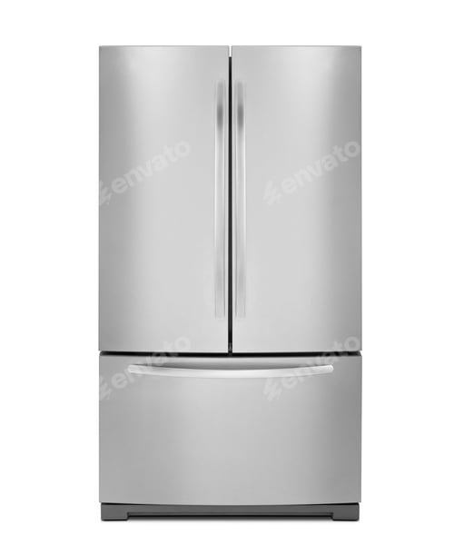 Preview: Sleek Silver French Door Refrigerator on White