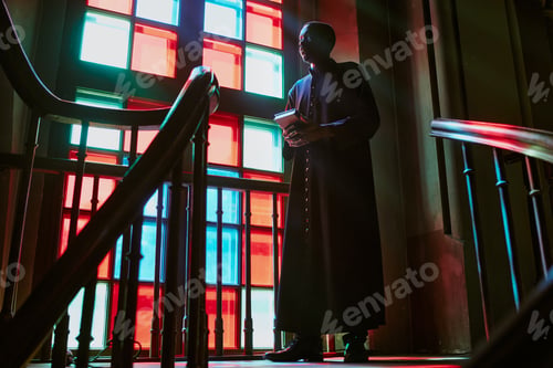 Preview: African American Pastor Standing on Stairs