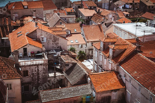 Preview: Tiled roofs of houses in the Split