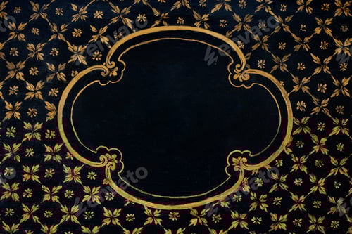 Preview: Abstract Gold Floral Pattern on Black Background