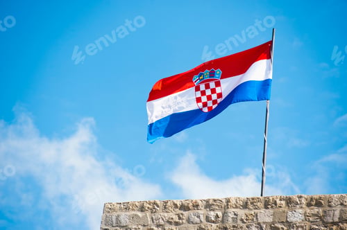 Preview: Photo of the Croatian Flag in Dubrovnik, Croatia