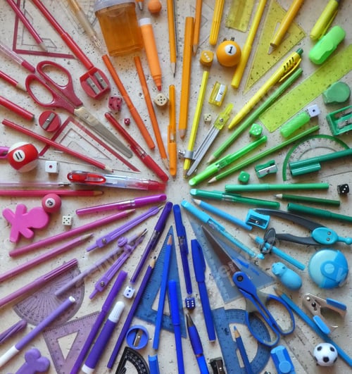 Preview: full frame colourful stationery background
