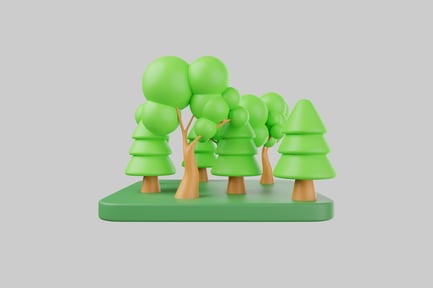 Preview: Cartoon tree grove landscape asset