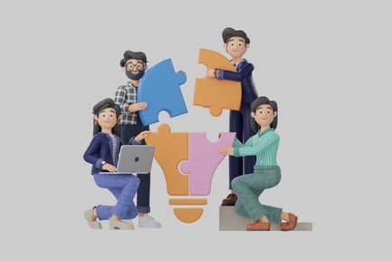 Preview: Team building lightbulb concept