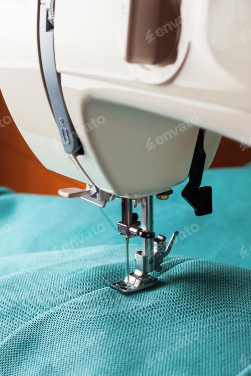 Preview: Sewing Machine And Turquoise Fabric