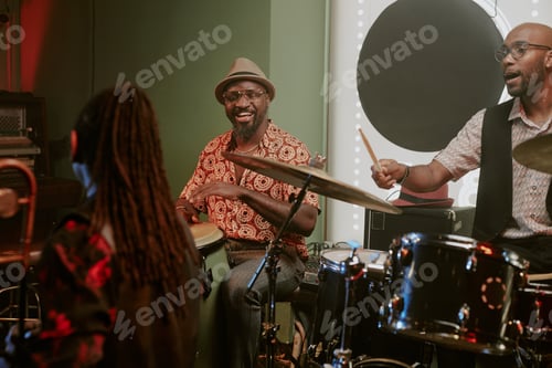 Preview: Cheerful Male Musicians On Stage In Bar
