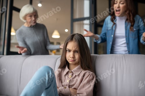 Preview: Upset daughter sitting on the couch, mom cursing.