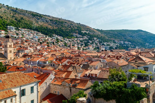 Preview: Views of Old Town Dubrovnik and its Charming Rooftops under the Bright Sky