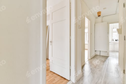 Preview: Bright corridor with parquet flooring