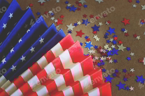 Preview: Patriotic Fan Decoration with Star Confetti