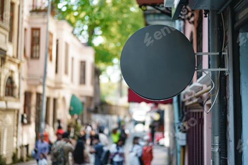 Preview: Cafe blank signboard on the street mock up
