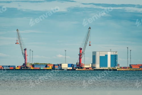 Preview: Halmstad industrial port at Kattegat sea in Sweden