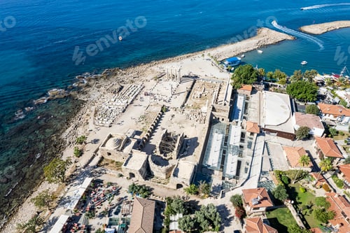 Preview: Aerial view of ancient Side town, Antalya Province, Turkey