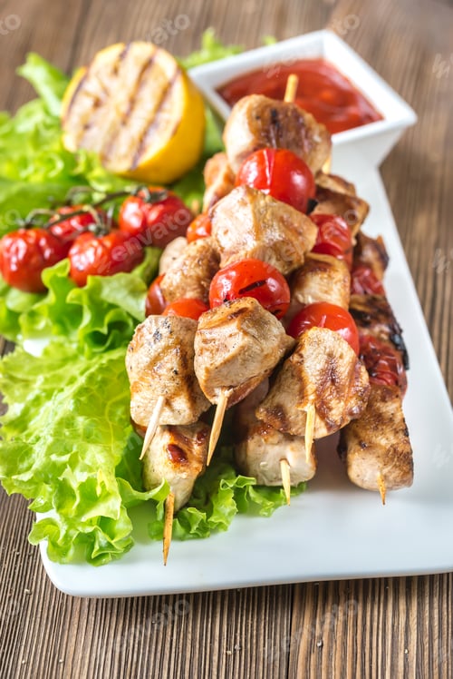 Preview: Grilled chicken skewers