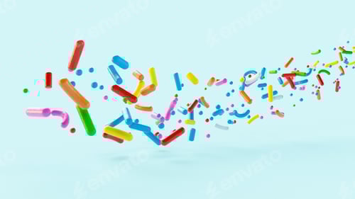 Preview: Colorful Sprinkles on a Light Blue Background