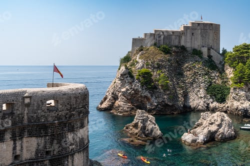 Preview: Fort Lovrijenac facing Dubrovnik City Walls, Unesco World Heritage Site, Croatia