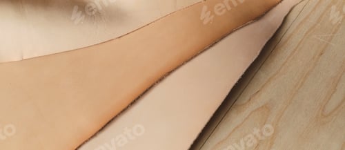Preview: display of eco-friendly, beige leather swatches that combine style and sustainability. trend of