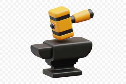 Preview: Blacksmith Anvil with Forging Hammer