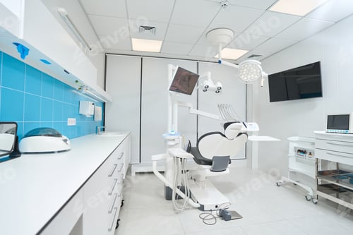 Preview: Interior of room with medical equipment in dental clinic