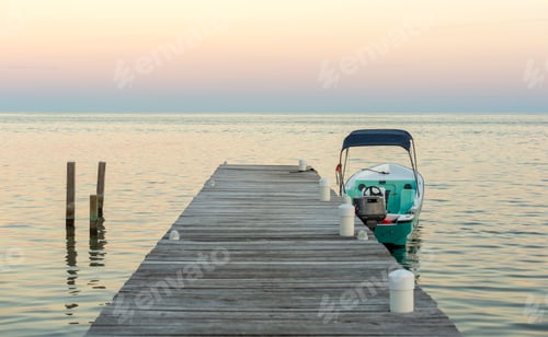 Preview: Boat And Jetty At Sunrise