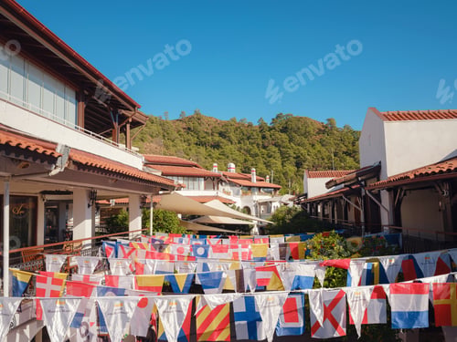Preview: Old town with cafes and restaurantss in Netsel marina in Marmaris harbor, Turkey