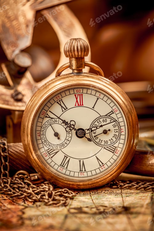 Preview: Vintage still life Antique pocket watch.