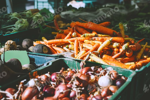 Preview: Fresh organic produce on sale at local farmers market.
