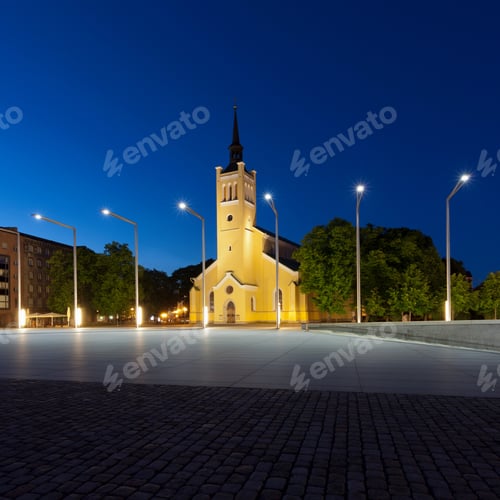 Preview: Church overlooking town square