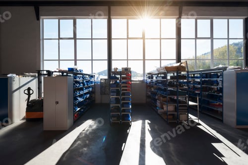 Preview: Factory shop floor in backlight