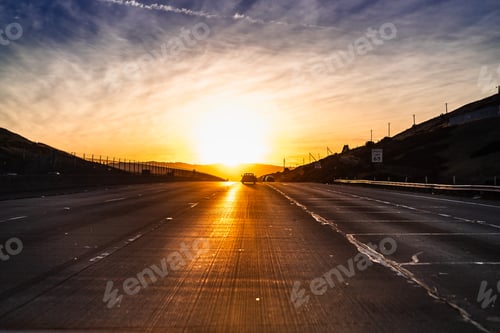 Preview: Sunset landscape on the freeway