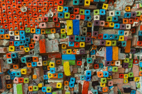 Preview: Colorful of ceramic tiles on the wall for background