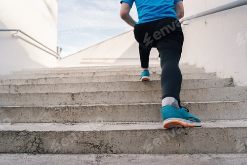 Preview: Caucasian man stretching city workout