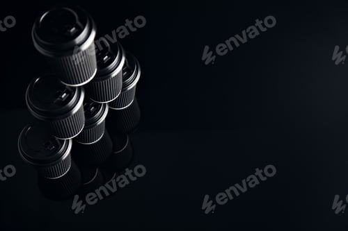 Preview: Black luxury take away paper cups set mirrored
