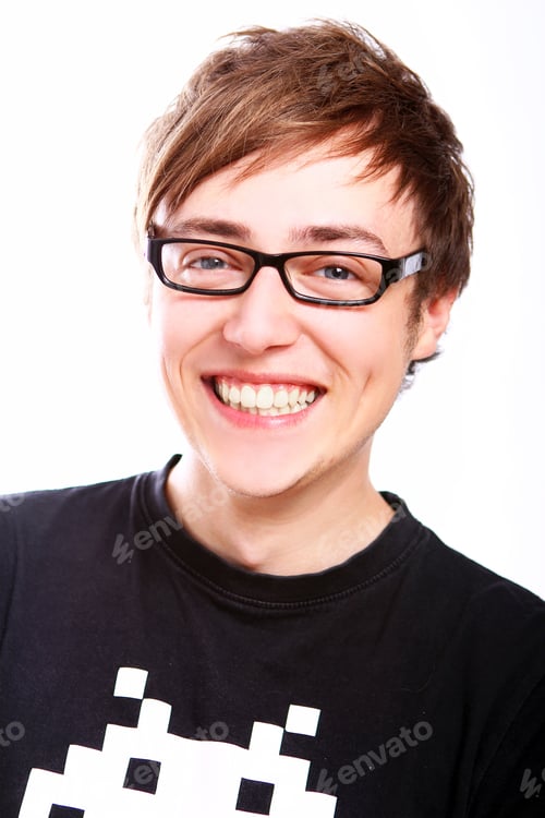 Preview: Young smiling guy in glasses