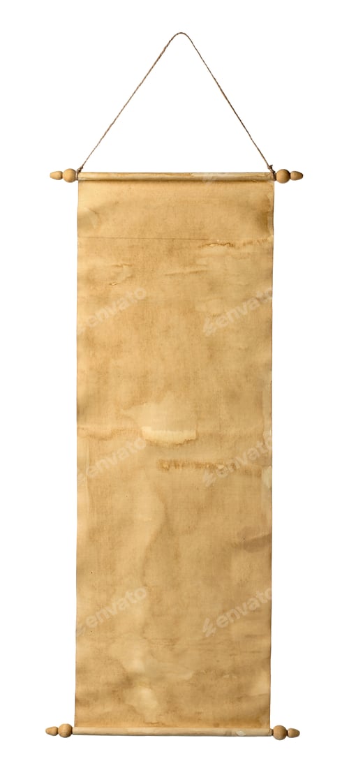 Preview: Scroll of old parchment paper isolated on white
