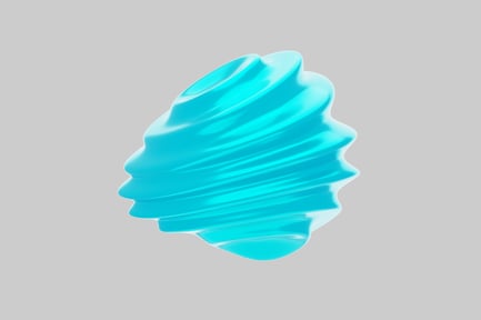 Preview: Blue abstract form with glossy surface