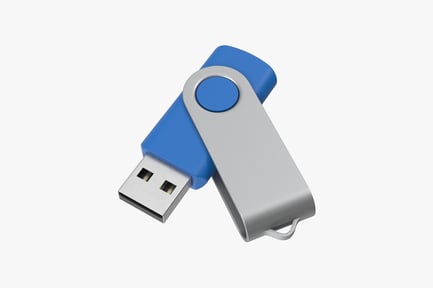 Preview: Blue & Silver Swivel USB Flash Drive Mockup