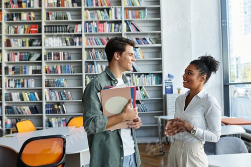 Preview: Engaging learning moment between a teacher and her student in a bright, modern classroom setting